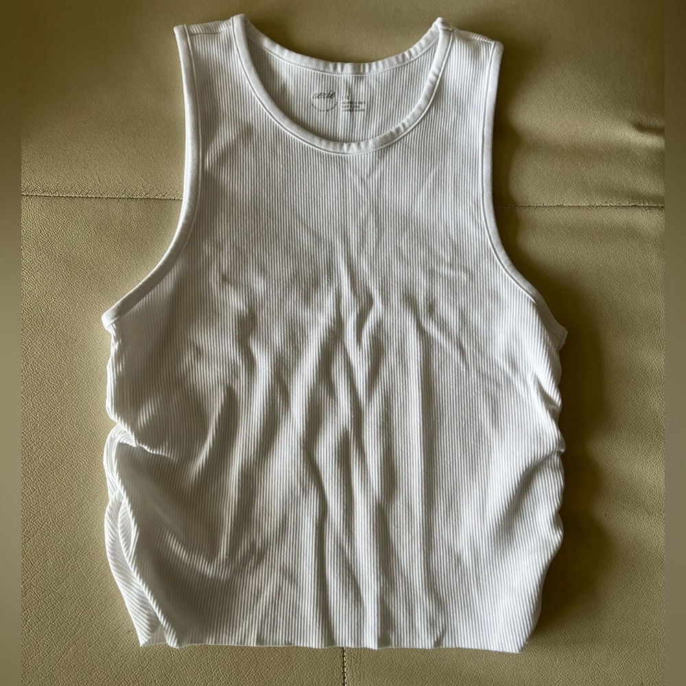 Aerie White Ribbed Tank Top